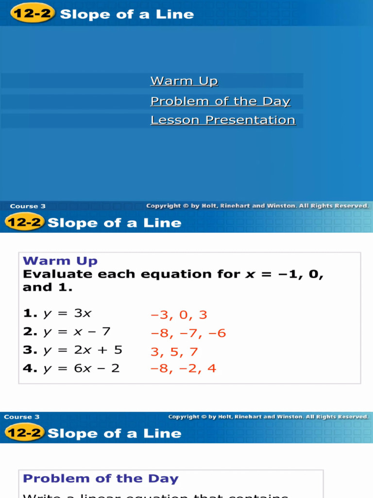 Slope of A Line | PDF