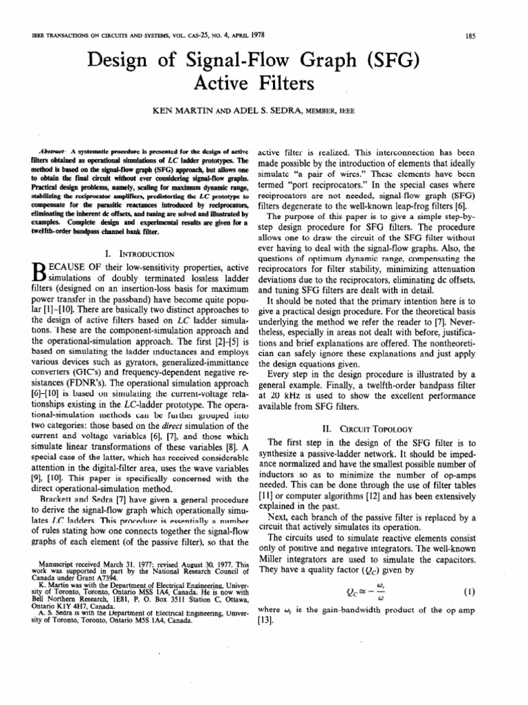 Sfg Active Filters Pdf