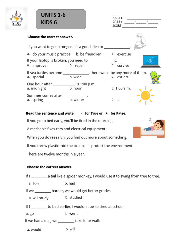 Test 1 Kids 6 PDF | PDF