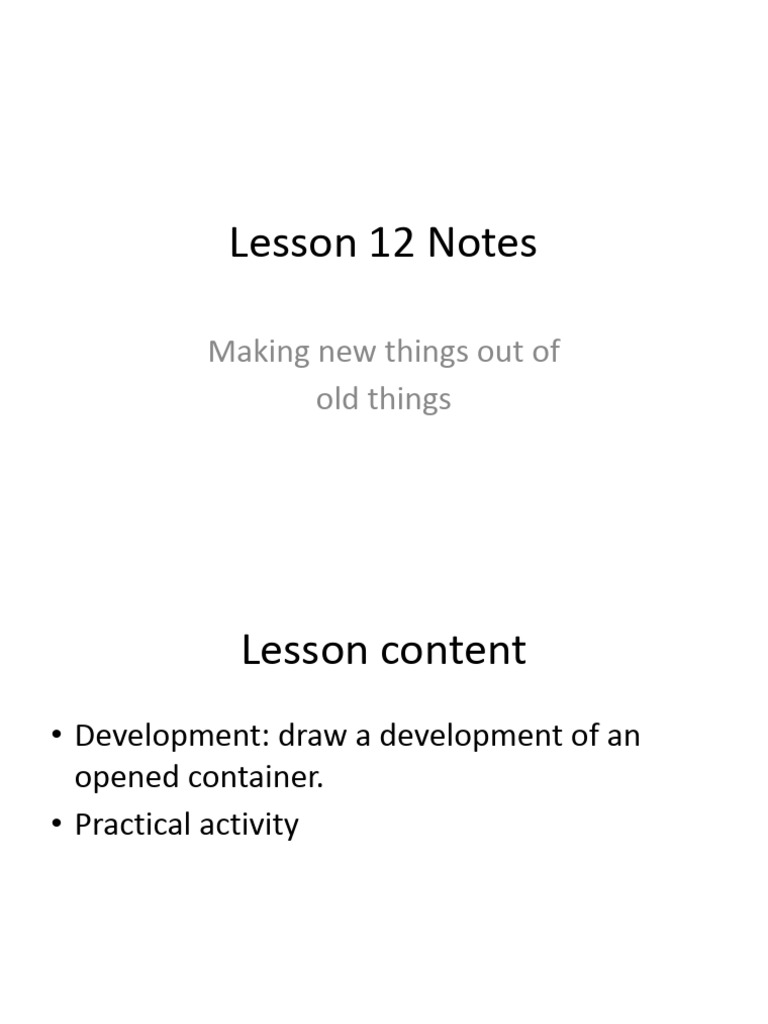 Lesson 12 Notes Pdf
