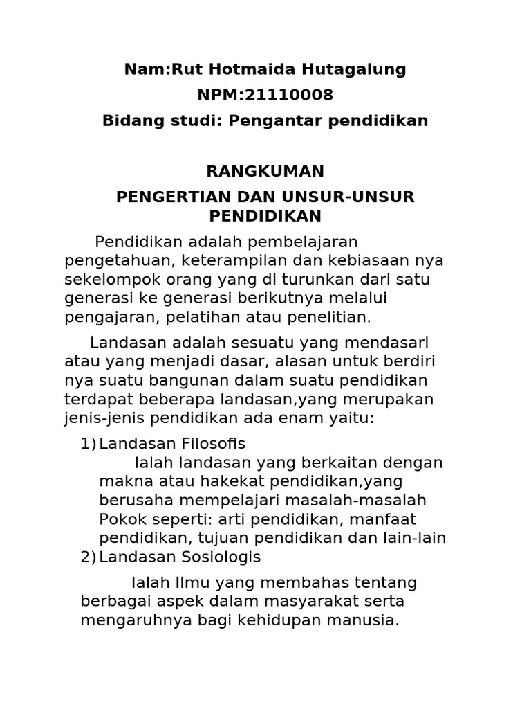 Tugas Ke 2 Pengantar Pendidikan | PDF | Ilmu Sosial