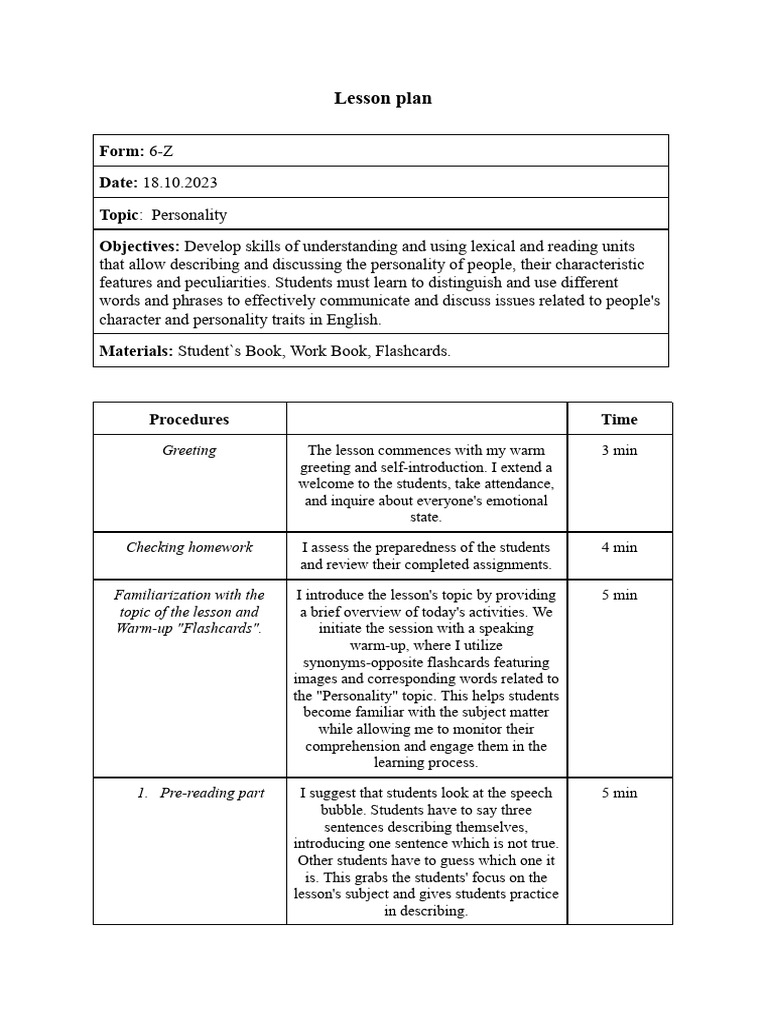 Lesson Plan 3 | PDF