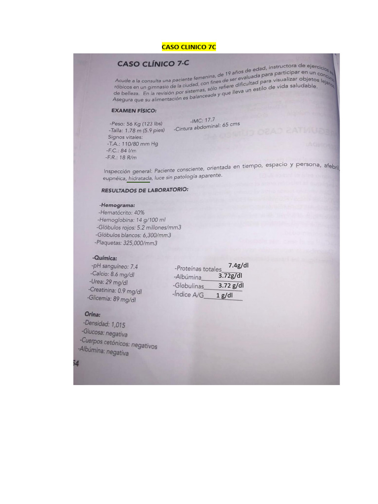 Caso Clinico 7C | PDF | Sangre | Salud y bienestar