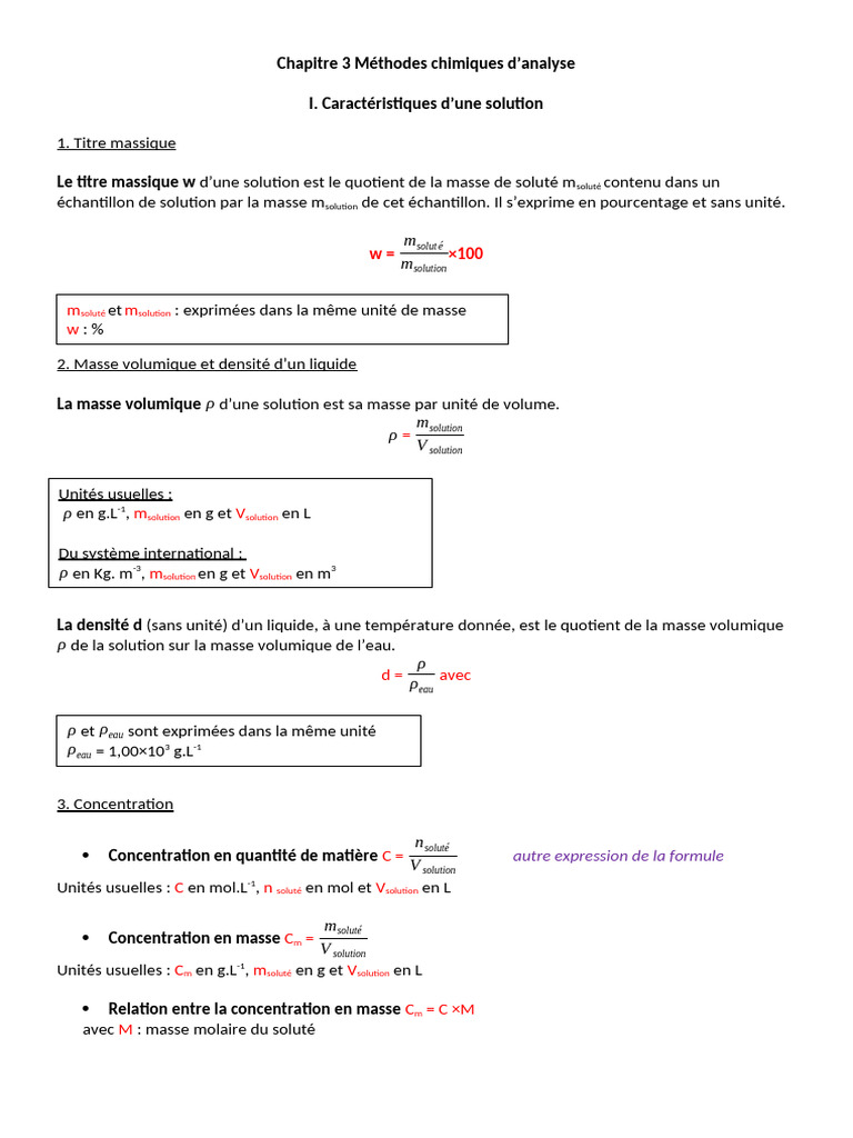 Chap.3 Méthodes Chimiques D'analyse | PDF