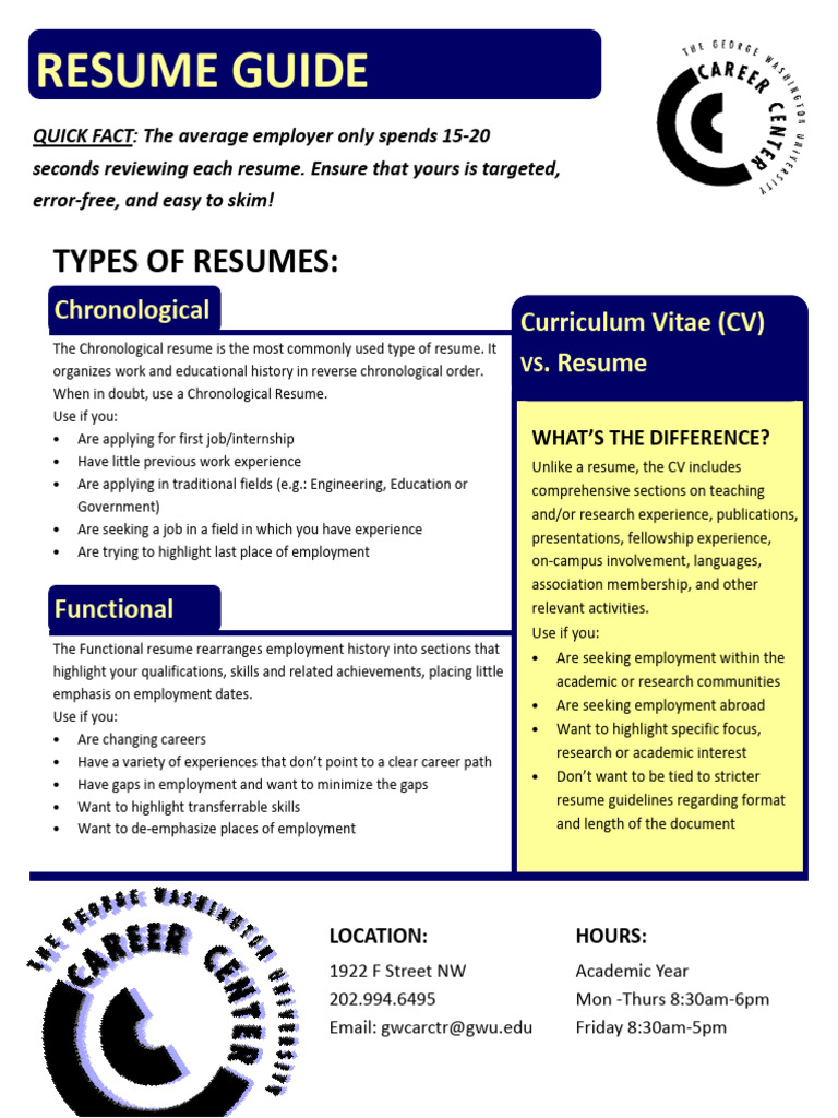 Resume Guide CV | PDF
