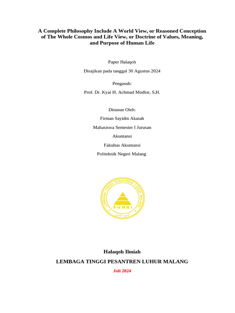 Paper Filsafat Firman | PDF