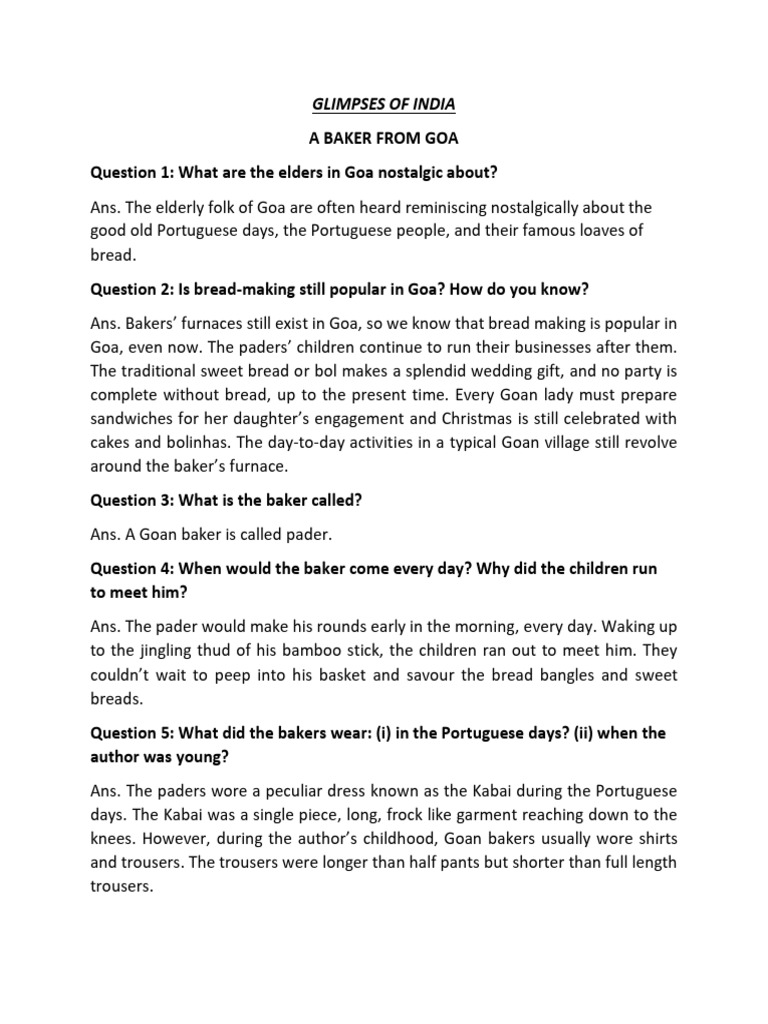 Class 10 q and a glimpses of india pdf