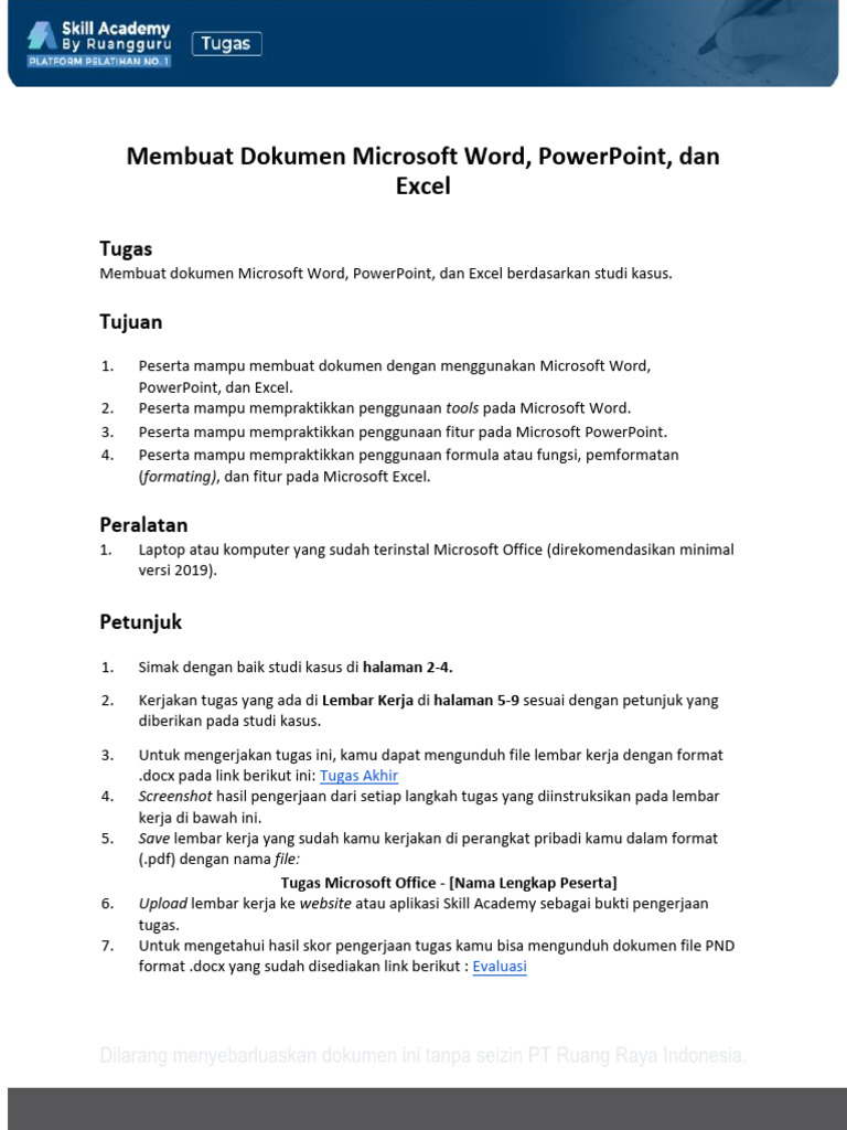 Panduan Tugas Microsoft Office | PDF | Interoperability | Application ...