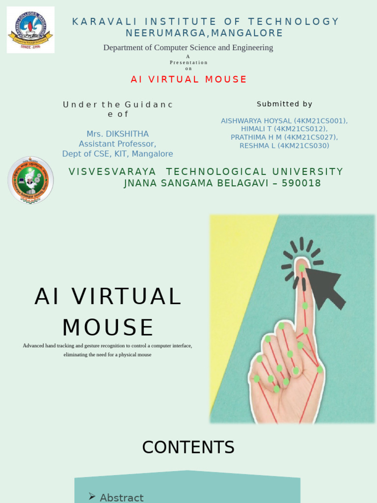 AI Virtual Mouse: Touchless Control System | PDF | Augmented Reality ...