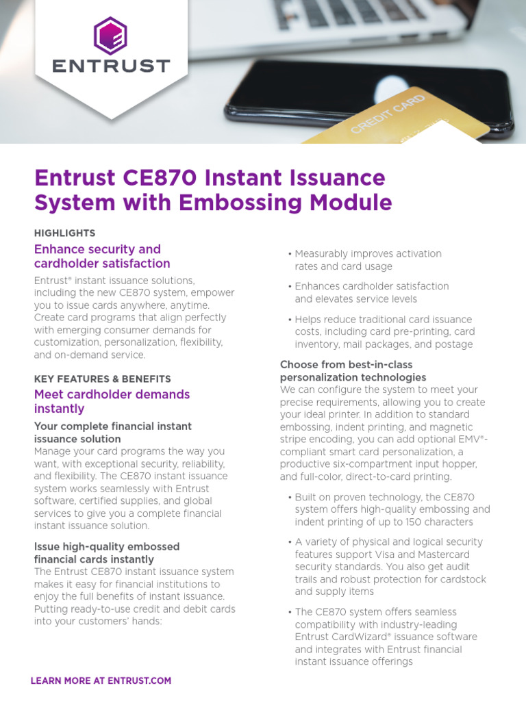 FS21Q3 Ifi CE870 Instant Issuance Ds | PDF