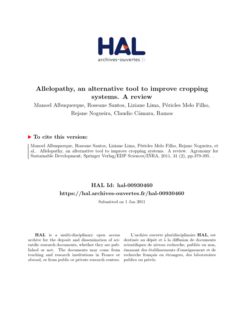 Allelopathy an alternative tool review pdf