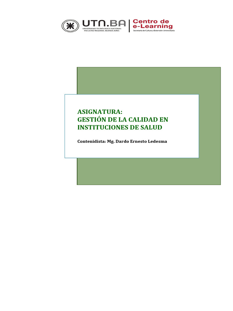 Gestion de La Calidad en Salud | PDF | Calidad (comercial) | Hospital