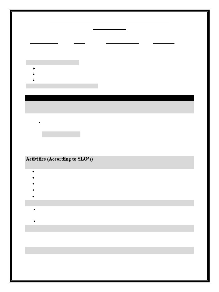 Lesson Plan Format Kwl Pdf