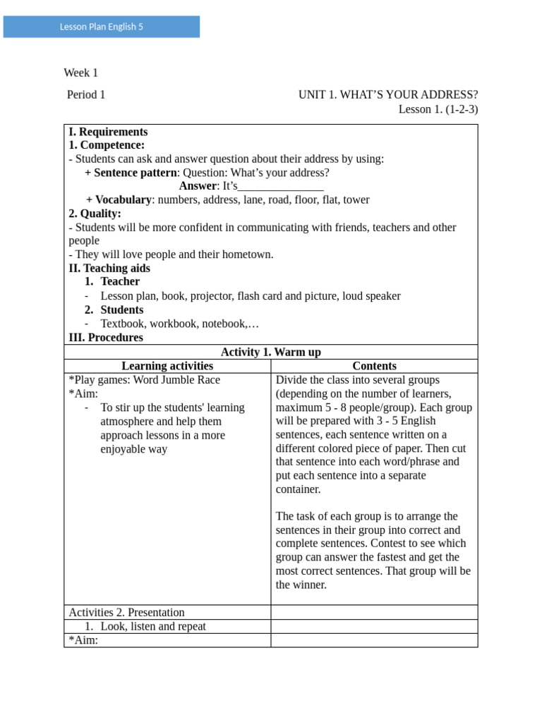 Lesson Plan | PDF | Foreign Language Studies