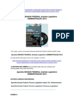 Apostila Senado Federal Analista Legislativo Especialidade Administração 2012