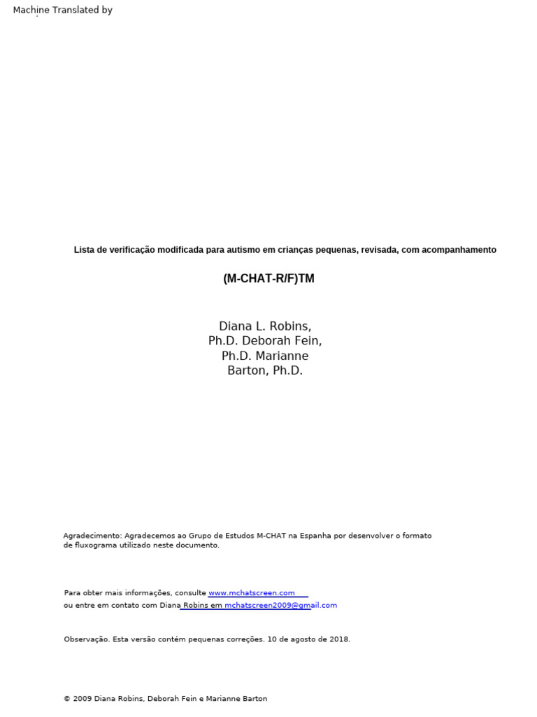 M-Chat-R - FTM | PDF