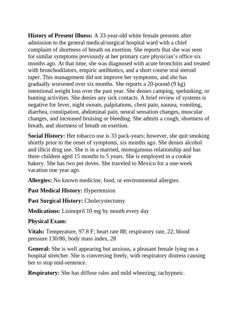 History of Present Illness-Case | PDF