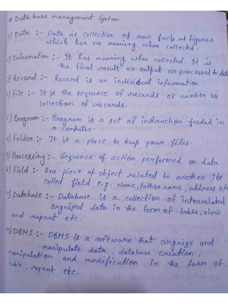 Dbms Notes 1 | PDF