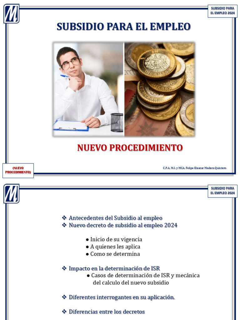 Subsidio para El Empleo Nuevo Procedimiento | PDF