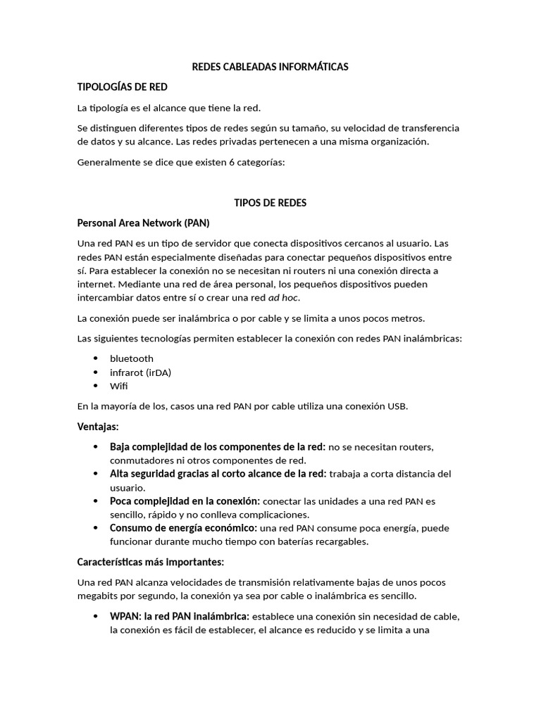 Instalación de Redes Cableadas Tipos de Red | PDF | Red de computadoras ...
