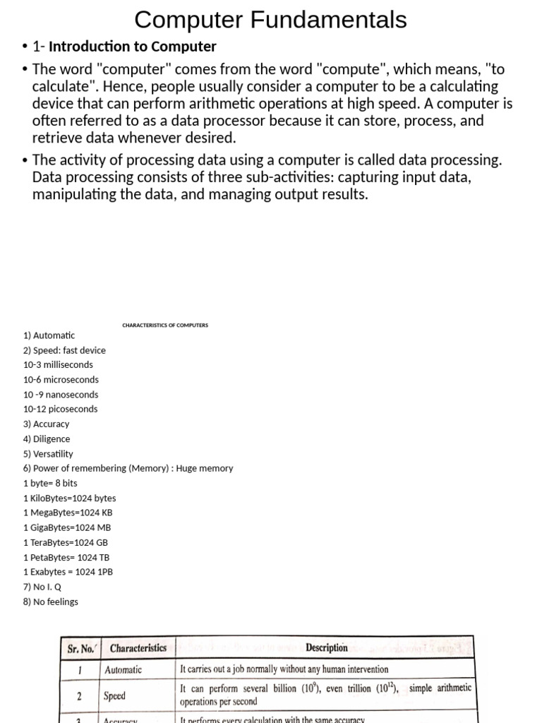 Ch.1 Introduction To Computer | PDF