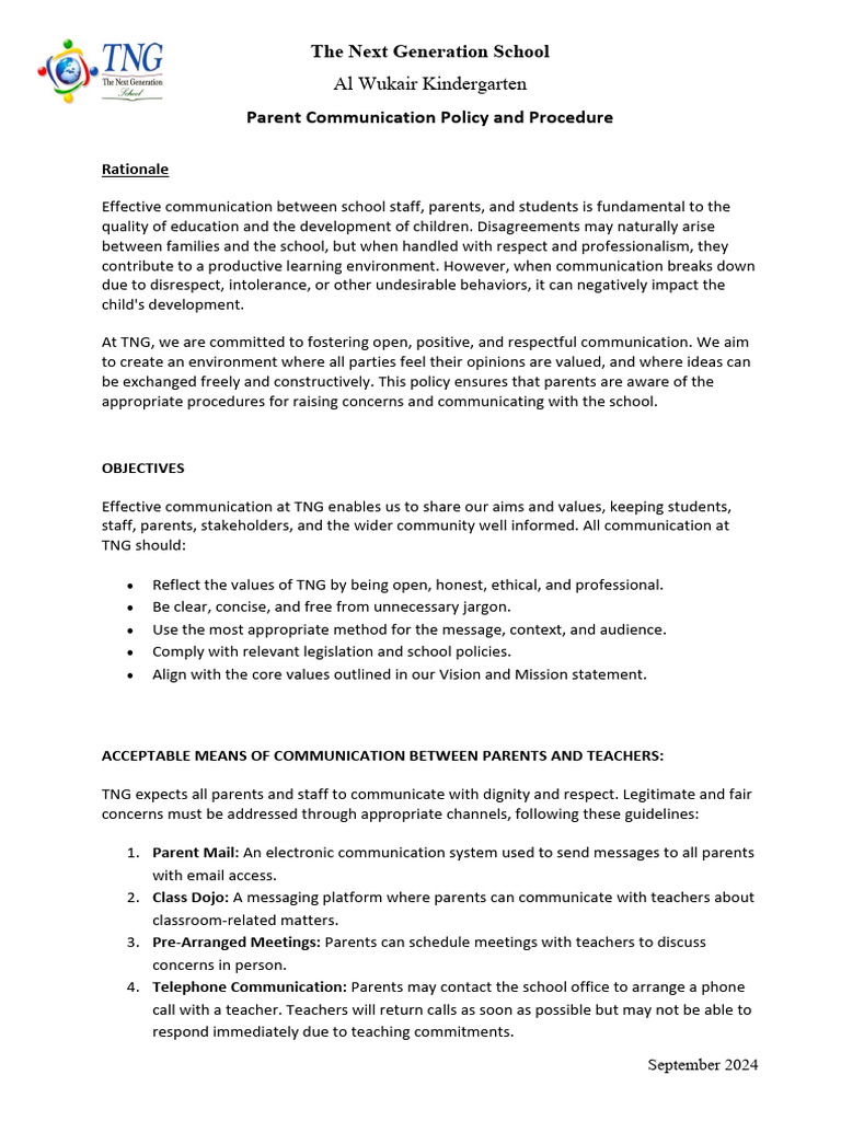 Communication With Parents | PDF