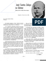 Carta Del Gral. José Santos Zelaya Al Doctor Luciano Gómez