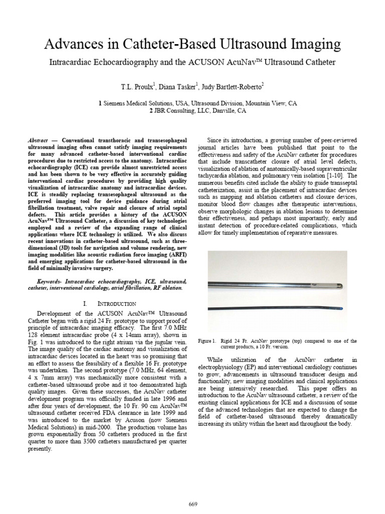 Catheter-Based Ultrasound Imaging | PDF | Medical Ultrasound | Science ...