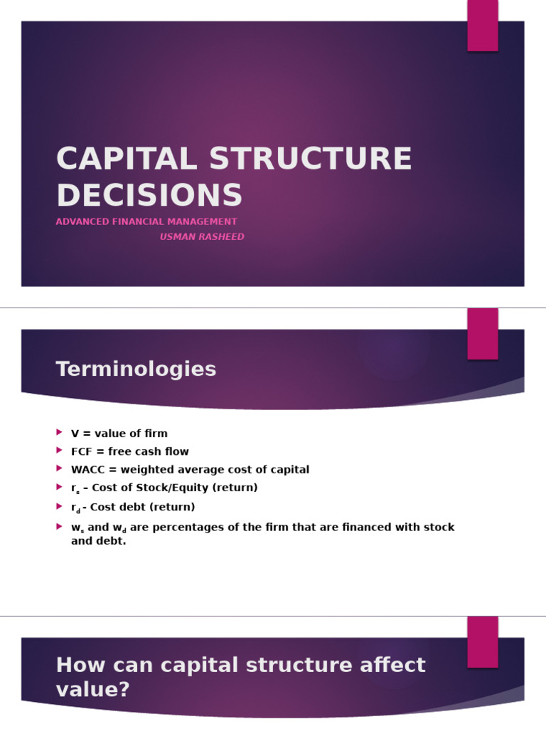 Advanced Capital Structure Guide | PDF | Capital Structure | Cost Of ...
