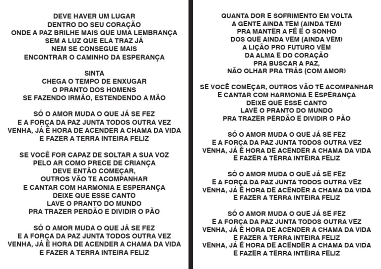 A PAZ - LETRA | PDF