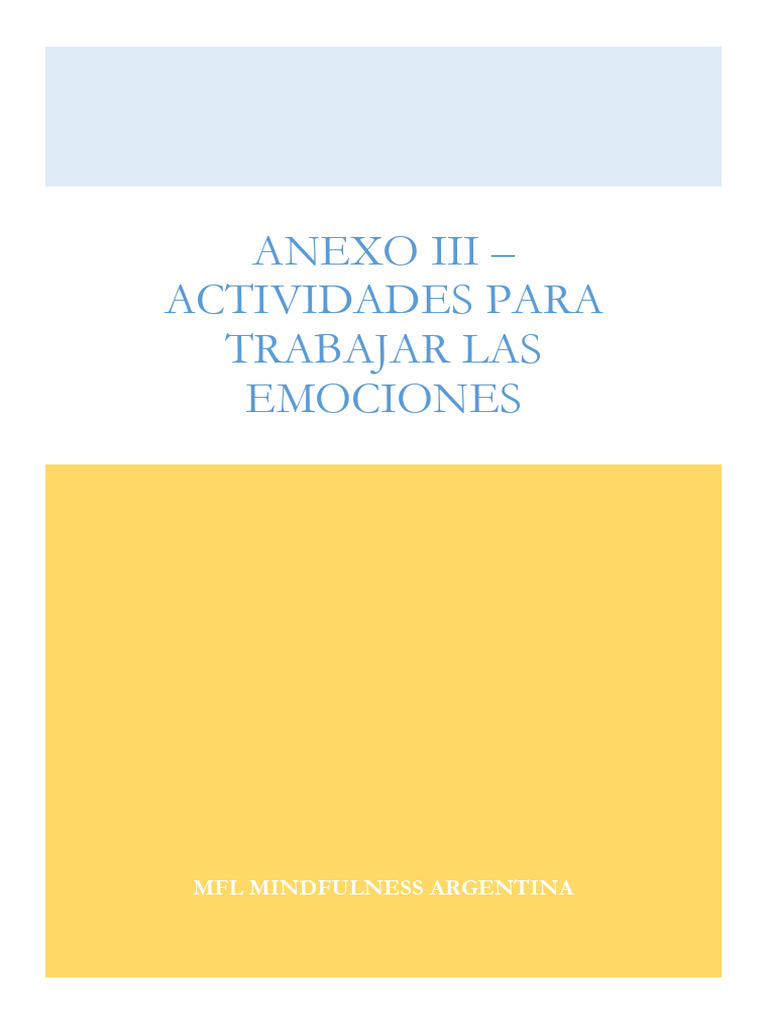 Anexo III - Actividades para Trabajar Las Emociones | PDF