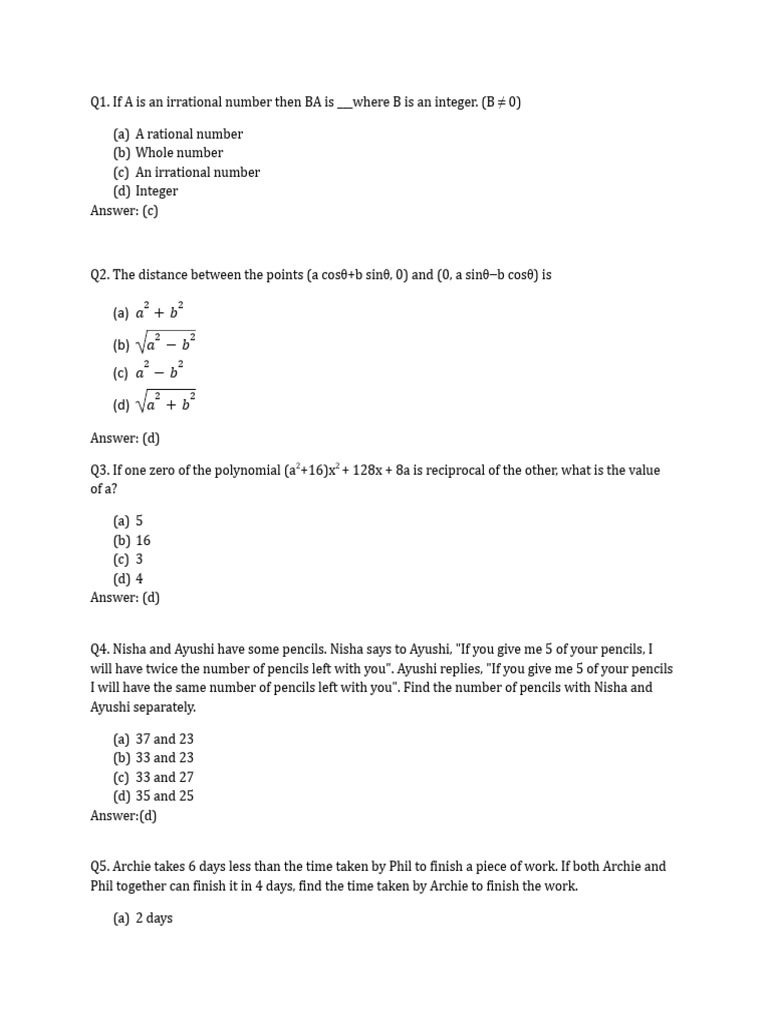 Grade 10 - Set 1 | PDF