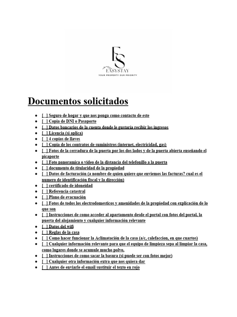 Documentos Solicitados | PDF