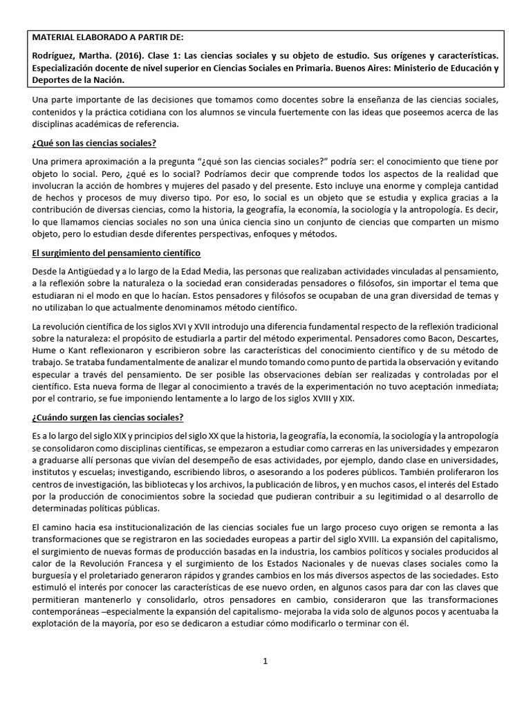Orígenes y características de las ciencias sociales | PDF | Science ...