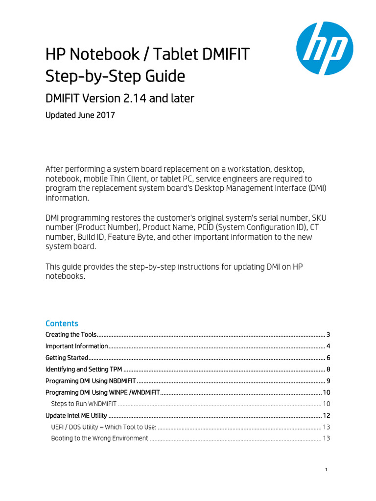 HP DMI Programming Guide for Notebooks | PDF | Booting | Computers