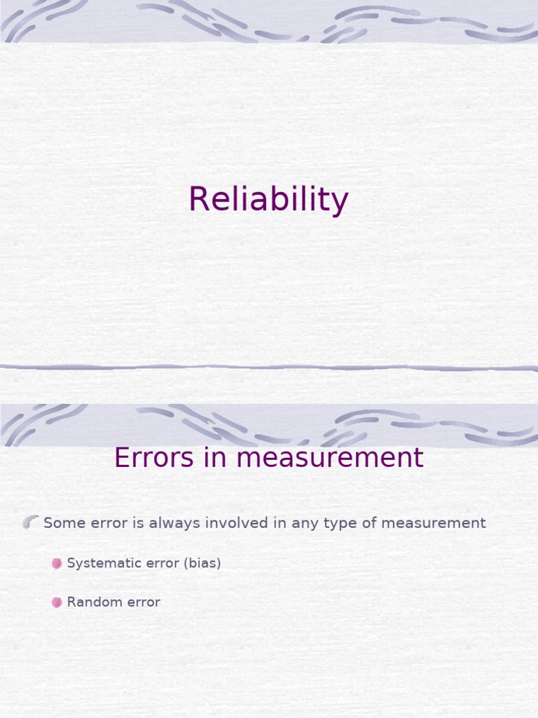 PSYC 407 02 Reliability | PDF