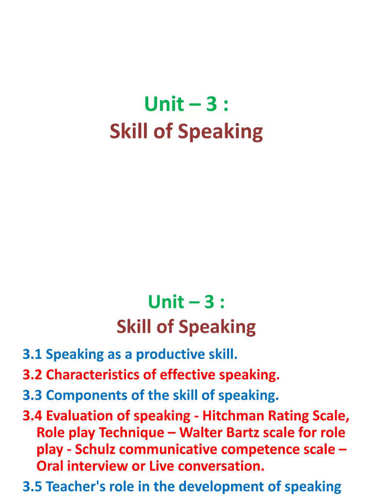 How To Develop Speaking Skills Pdf
