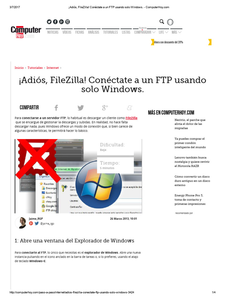 Conéctate A Un FTP Usando Solo Windows | PDF