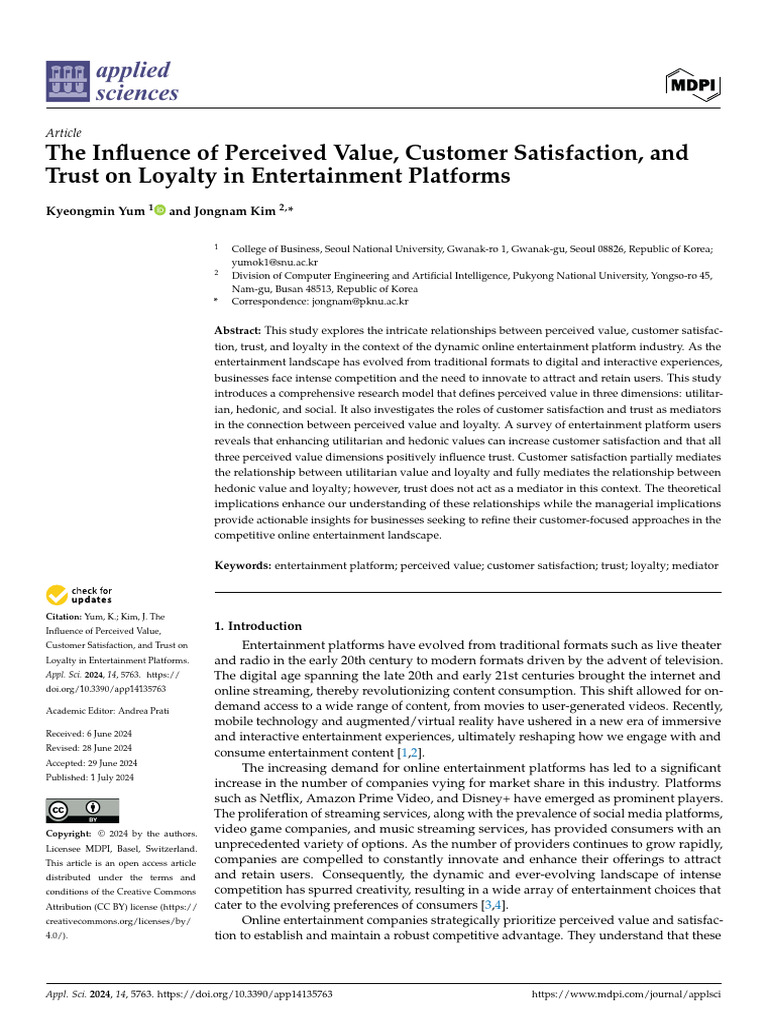 The Influence of Perceived Value, Customer Satisfaction, and Trust On ...