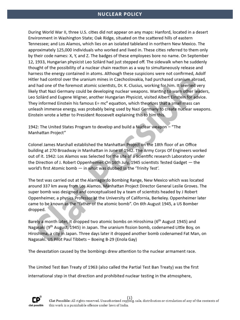 212 Nuclear Policy | PDF