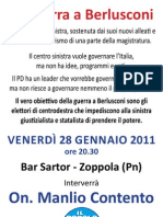 La Guerra a Berlusconi Manlio Contento Gennaio 2011