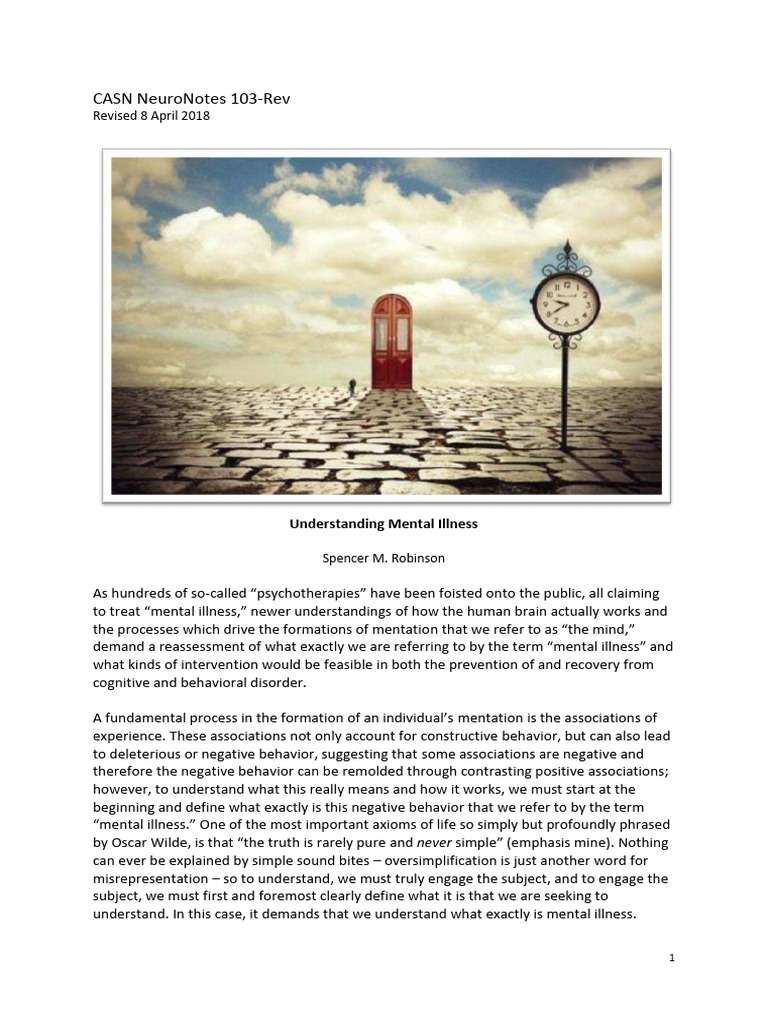 Understanding Mental Illness Revised | PDF | Synaptic Plasticity | Mind