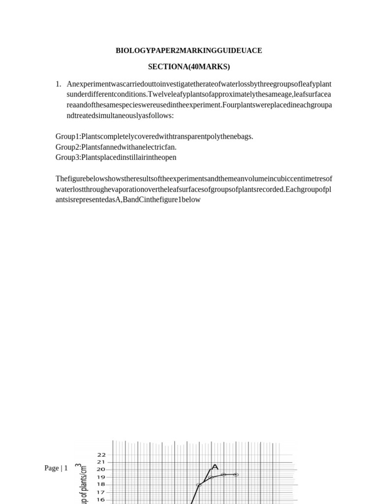 BIOLOGY PAPER 2 Marking Guide UACE | PDF