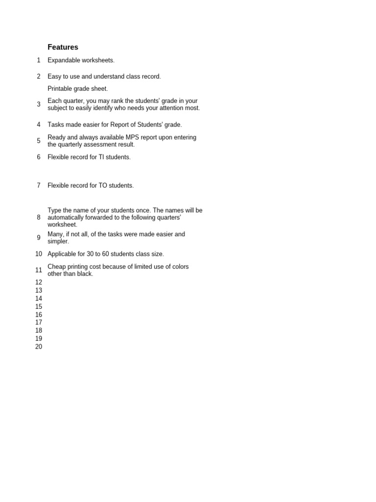 Computerized Grading Sheet 1 | PDF