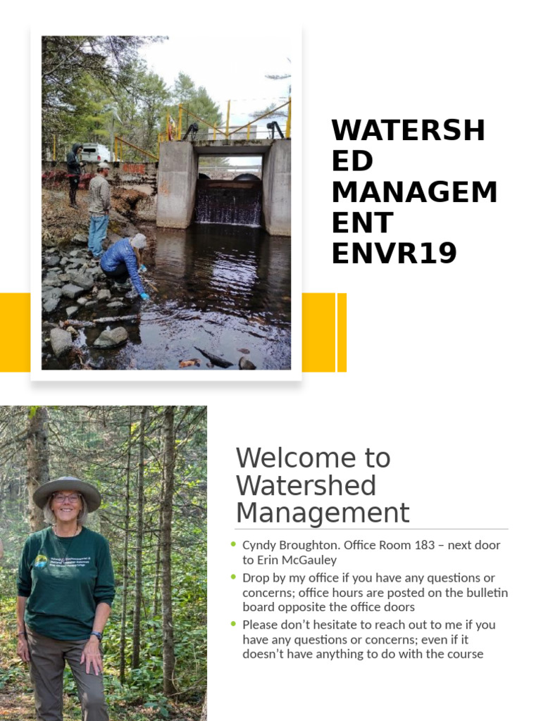 Watershed Management Lecture 1 Intro 2024 Pdf