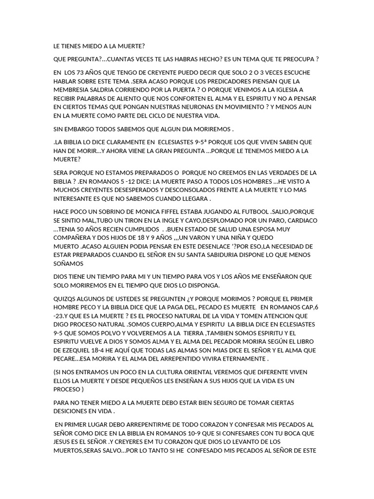 Superando el miedo a la muerte | PDF | Pecado | Poesía