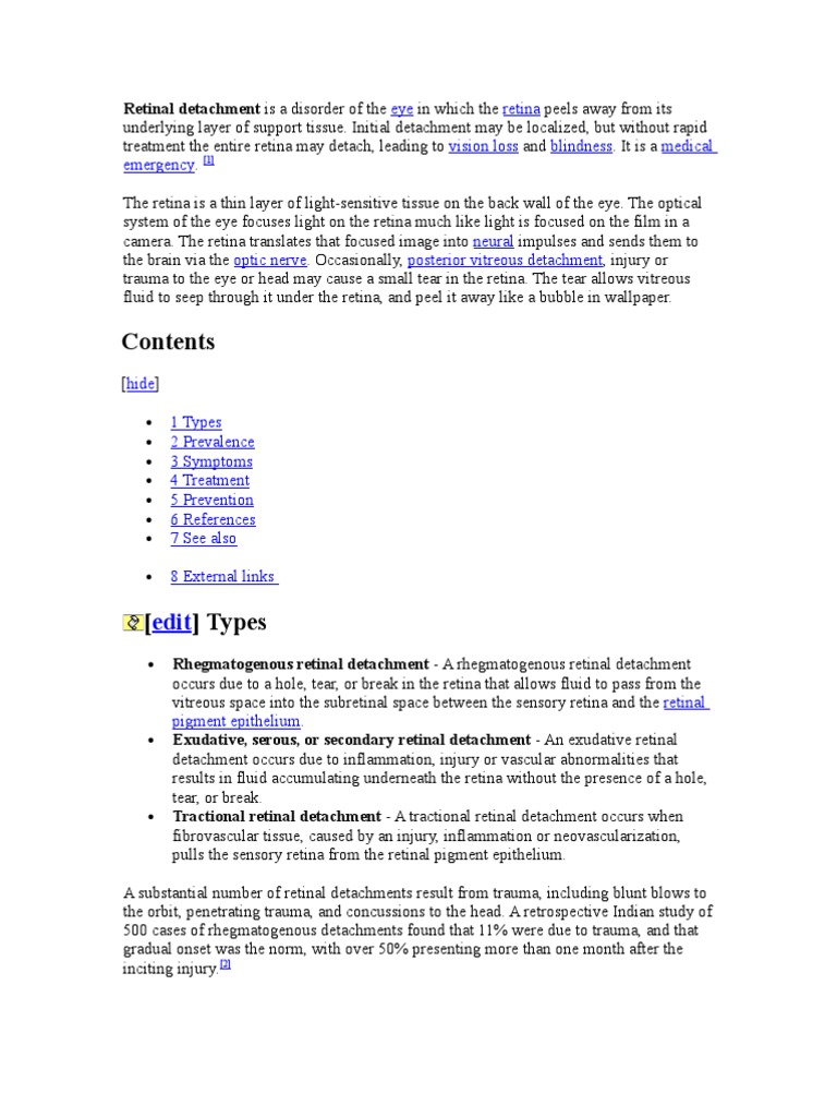 Retinal Detachment Overview | PDF | Retina | Eye