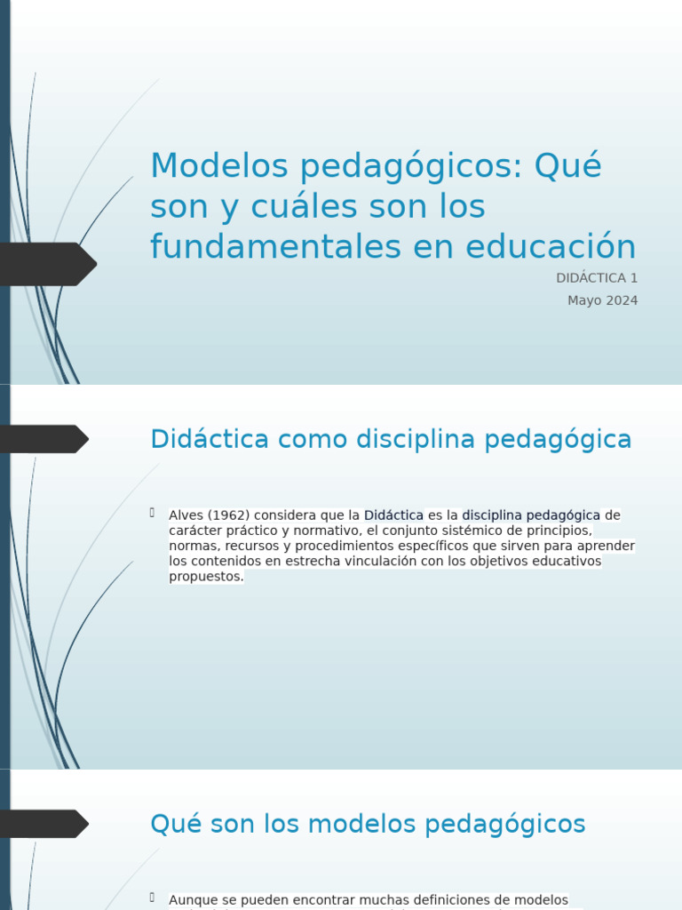 Modelos Pedagógicos | PDF | Aprendizaje | Crecimiento personal y ...
