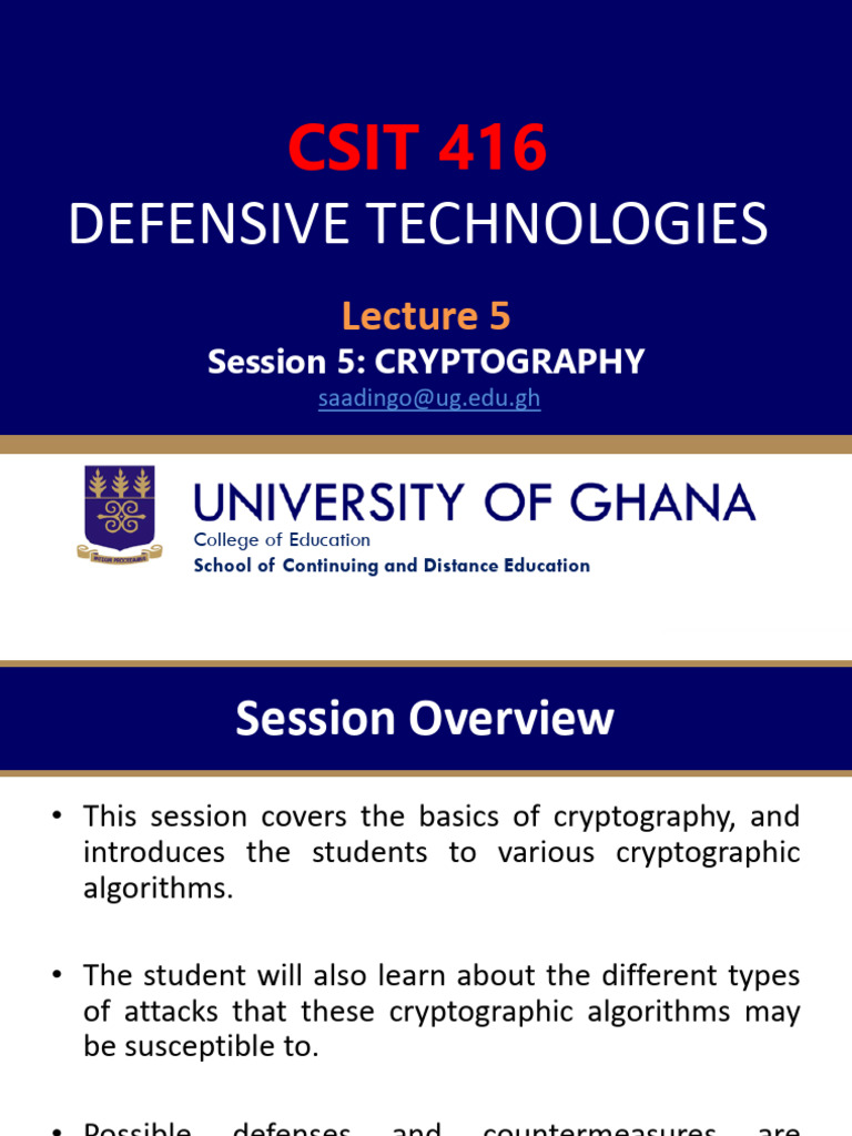 Session5 Cryptograph | PDF | Public Key Cryptography | Cryptography