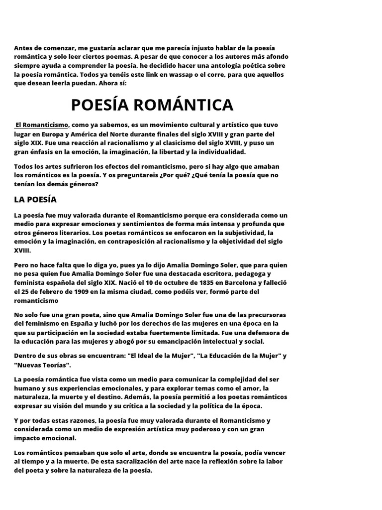 Poesía Romántica | PDF